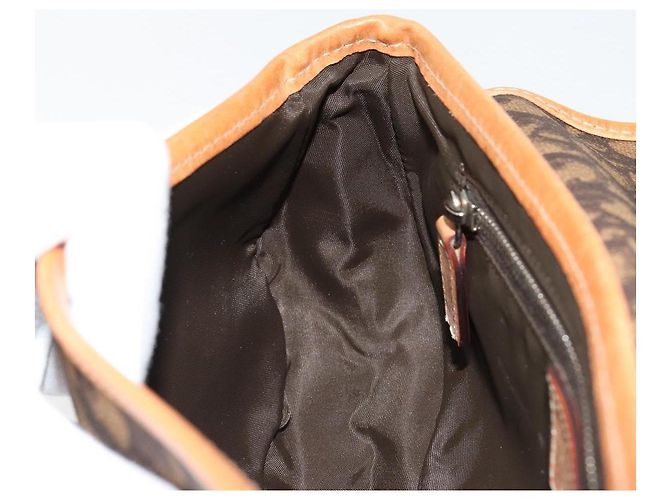 Bolsa Romantic em lona Christian Dior Trotter PVC Marrom Prata Auth 181891V - vista 21