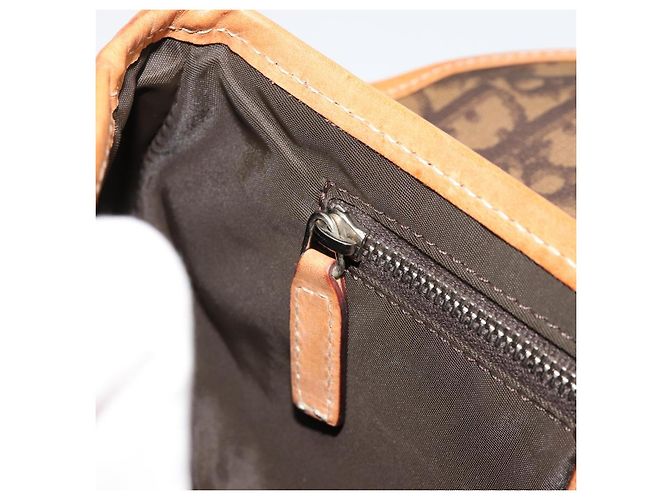Bolsa Romantic em lona Christian Dior Trotter PVC Marrom Prata Auth 181891V - vista 22