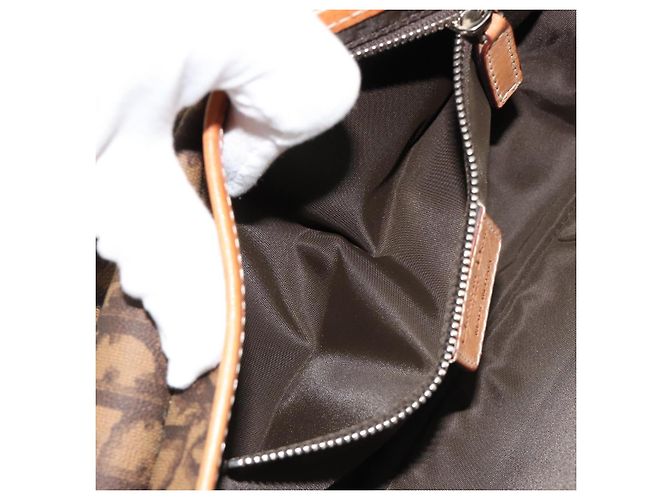 Bolsa Romantic em lona Christian Dior Trotter PVC Marrom Prata Auth 181891V - vista 23