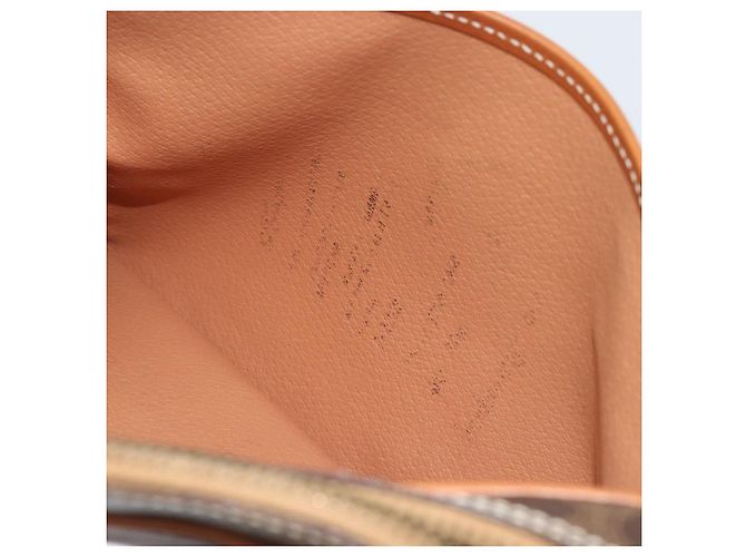 Céline Clutch CELINE Macadam Canvas PVC Pelle Marrone Oro Auth 182456 D'oro - vista 11