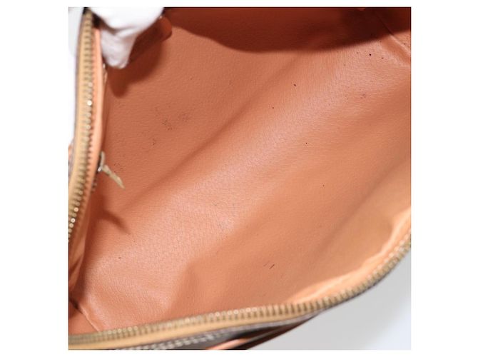 Céline Clutch CELINE Macadam Canvas PVC Pelle Marrone Oro Auth 182456 D'oro - vista 9