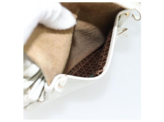 Borsa a tracolla FENDI in pelle bianco oro Auth ka4485 D'oro - vista 12