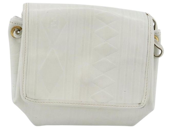 Borsa a tracolla FENDI in pelle bianco oro Auth ka4485 D'oro - vista 13