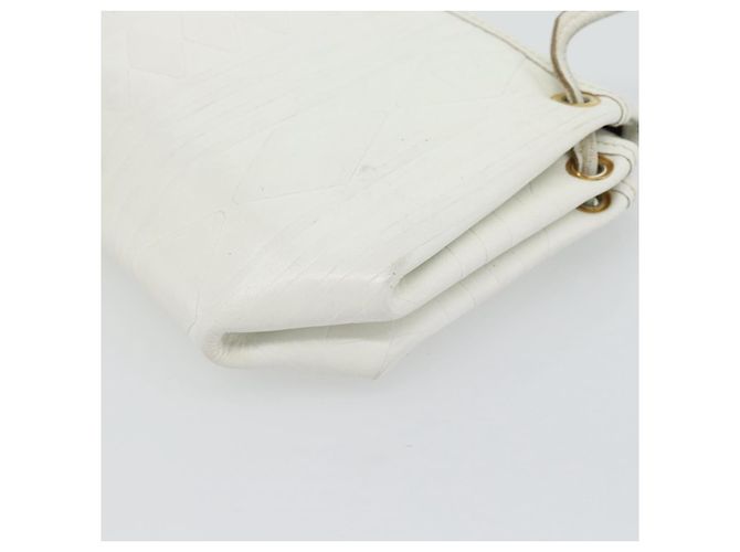 Borsa a tracolla FENDI in pelle bianco oro Auth ka4485 D'oro - vista 15
