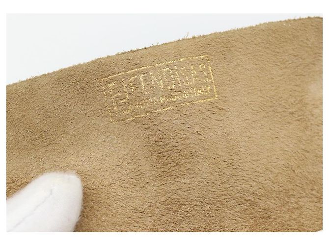 Borsa a tracolla FENDI in pelle bianco oro Auth ka4485 D'oro - vista 17