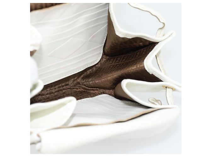 Borsa a tracolla FENDI in pelle bianco oro Auth ka4485 D'oro - vista 18