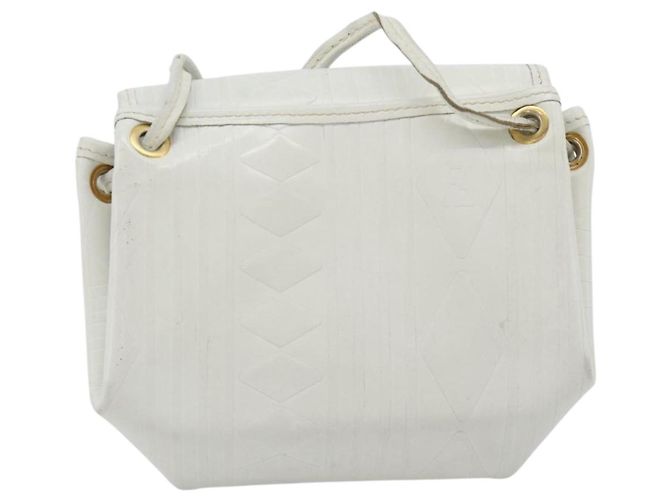 Borsa a tracolla FENDI in pelle bianco oro Auth ka4485 D'oro - vista 2