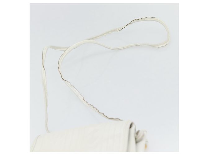 Borsa a tracolla FENDI in pelle bianco oro Auth ka4485 D'oro - vista 8