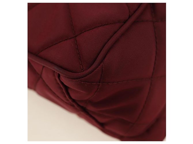 Borsa a Spalla PRADA Nylon Bordeaux Silver Auth 181261M Argento Bordò - vista 18