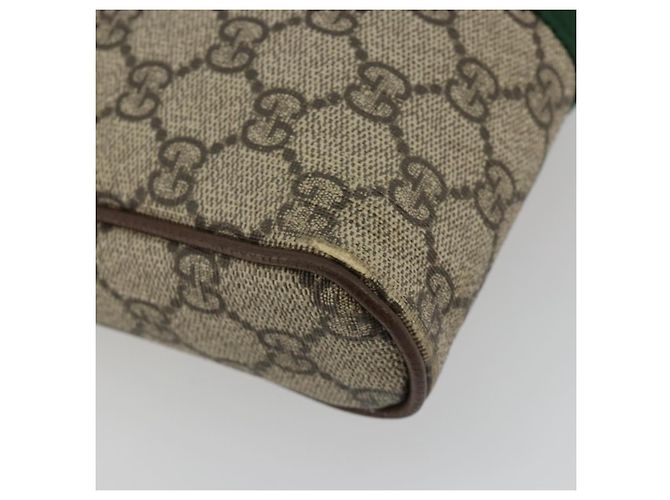 Borsa a tracolla GUCCI GG Supreme Web Sherry Line PVC Beige Oro 547926 Auth BA13068 D'oro - vista 17