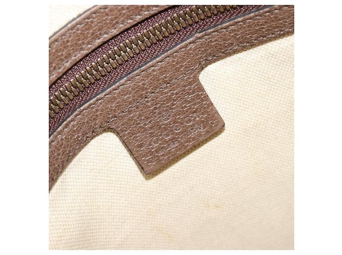 Borsa a tracolla GUCCI GG Supreme Web Sherry Line PVC Beige Oro 547926 Auth BA13068 D'oro - vista 19