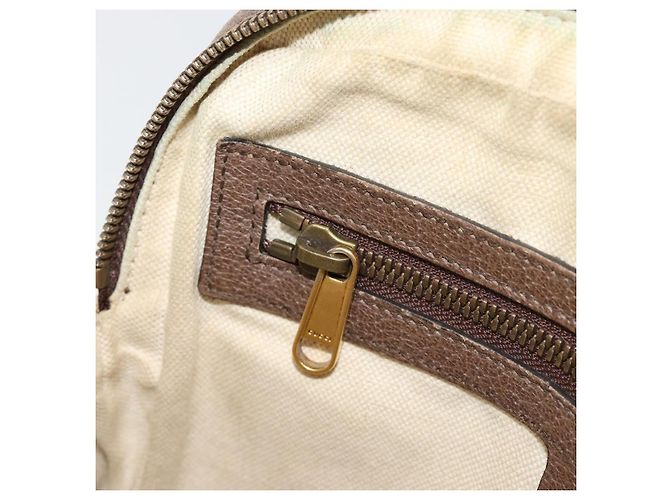 Borsa a tracolla GUCCI GG Supreme Web Sherry Line PVC Beige Oro 547926 Auth BA13068 D'oro - vista 22
