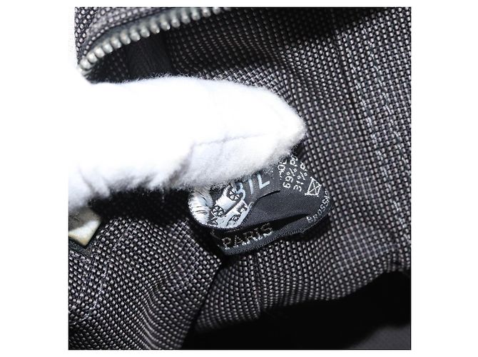 Hermès HERMES Her Line MM Handtasche Canvas Grau Silber Authentisch 182867 Braun - Ansicht 12