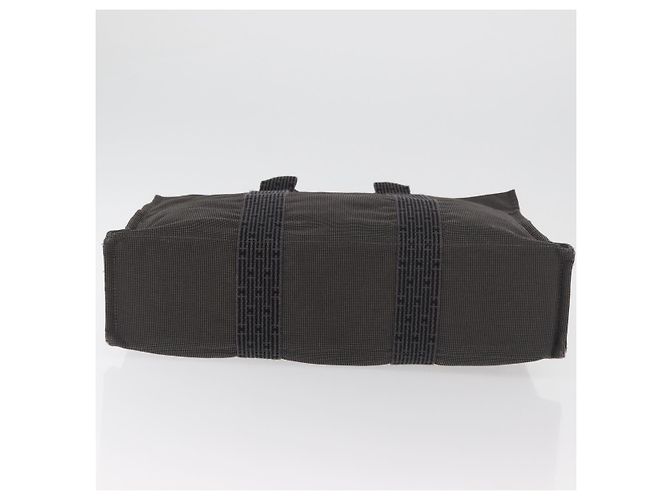 Hermès HERMES Her Line MM Handtasche Canvas Grau Silber Authentisch 182867 Braun - Ansicht 5
