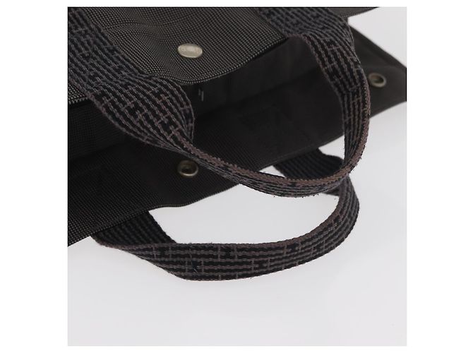 Hermès HERMES Her Line MM Handtasche Canvas Grau Silber Authentisch 182867 Braun - Ansicht 7