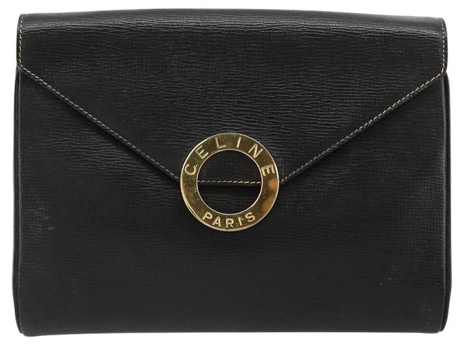 Céline CELINE Circle Schultertasche aus Leder Schwarz Gold Authentisch 182448 Golden - Ansicht 13