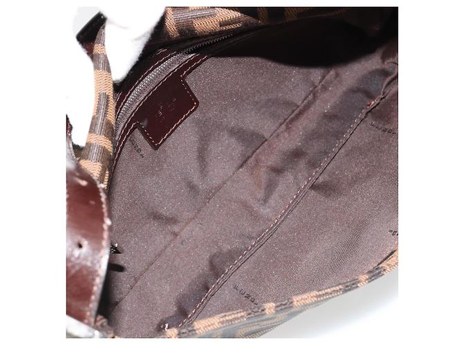 FENDI Mamma Baguette Schultertasche aus Zucca Canvas Schwarz Braun Authentisch 178866SAM - Ansicht 10