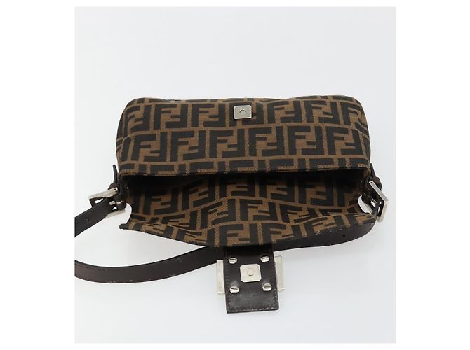 FENDI Mamma Baguette Schultertasche aus Zucca Canvas Schwarz Braun Authentisch 178866SAM - Ansicht 19