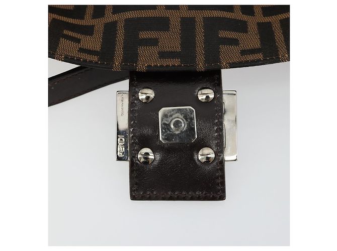 FENDI Mamma Baguette Schultertasche aus Zucca Canvas Schwarz Braun Authentisch 178866SAM - Ansicht 20