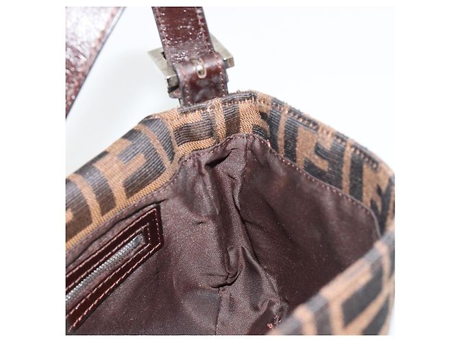 FENDI Mamma Baguette Schultertasche aus Zucca Canvas Schwarz Braun Authentisch 178866SAM - Ansicht 22