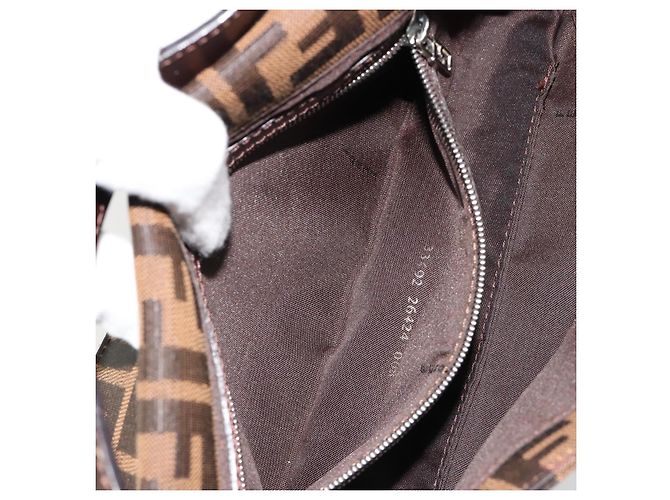 FENDI Mamma Baguette Schultertasche aus Zucca Canvas Schwarz Braun Authentisch 178866SAM - Ansicht 25
