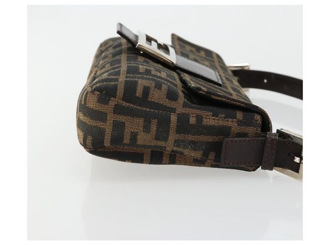 FENDI Mamma Baguette Schultertasche aus Zucca Canvas Schwarz Braun Authentisch 178866SAM - Ansicht 3