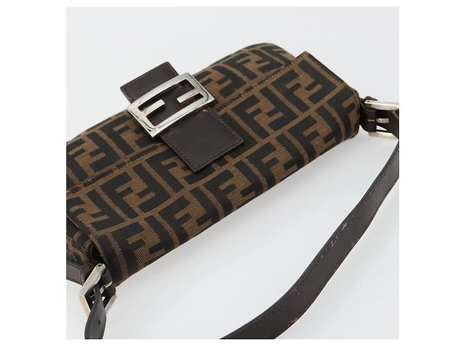 FENDI Mamma Baguette Schultertasche aus Zucca Canvas Schwarz Braun Authentisch 178866SAM - Ansicht 6