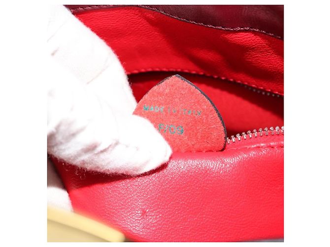 Céline Borsa a Spalla CELINE Circle in Pelle Bordeaux Oro Auth 181718 D'oro Bordò - vista 12