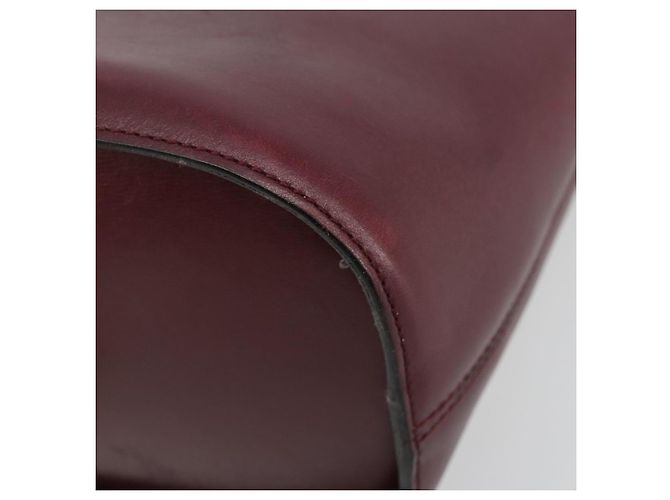 Céline Borsa a Spalla CELINE Circle in Pelle Bordeaux Oro Auth 181718 D'oro Bordò - vista 9