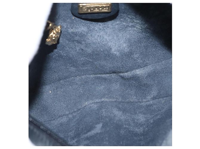 Bolsa de Ombro GUCCI Micro GG Supreme PVC Marinho Ouro 007 56 0095 Auth 180046 Dourado Azul marinho - vista 11