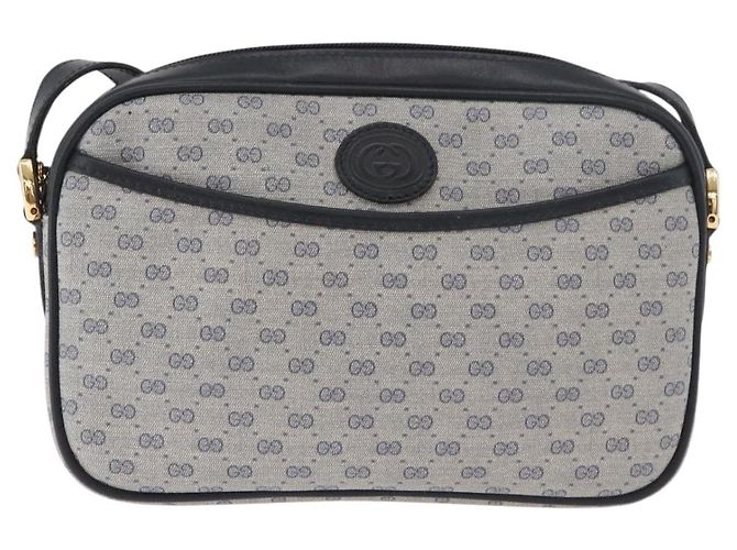 Bolsa de Ombro GUCCI Micro GG Supreme PVC Marinho Ouro 007 56 0095 Auth 180046 Dourado Azul marinho - vista 13