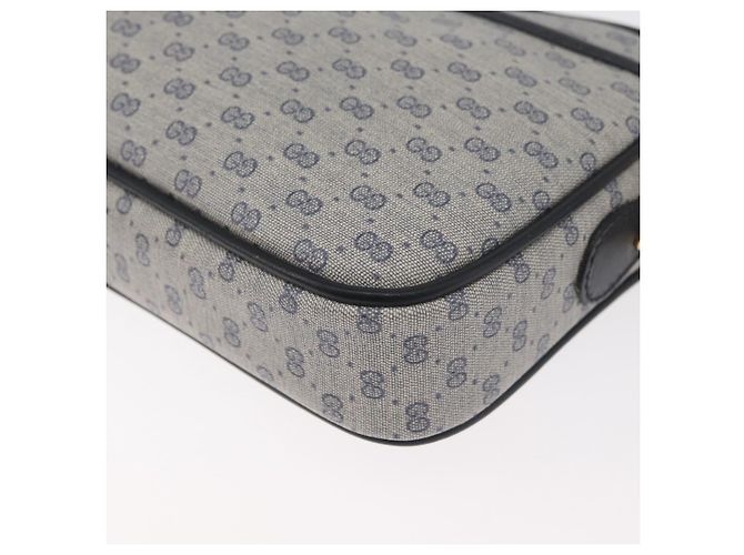 Bolsa de Ombro GUCCI Micro GG Supreme PVC Marinho Ouro 007 56 0095 Auth 180046 Dourado Azul marinho - vista 14