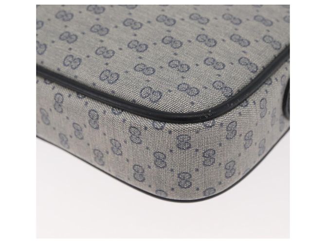 Bolsa de Ombro GUCCI Micro GG Supreme PVC Marinho Ouro 007 56 0095 Auth 180046 Dourado Azul marinho - vista 16