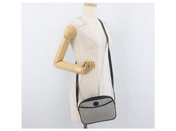 Bolsa de Ombro GUCCI Micro GG Supreme PVC Marinho Ouro 007 56 0095 Auth 180046 Dourado Azul marinho - vista 22