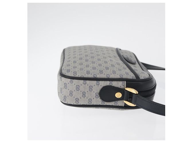 Bolsa de Ombro GUCCI Micro GG Supreme PVC Marinho Ouro 007 56 0095 Auth 180046 Dourado Azul marinho - vista 3