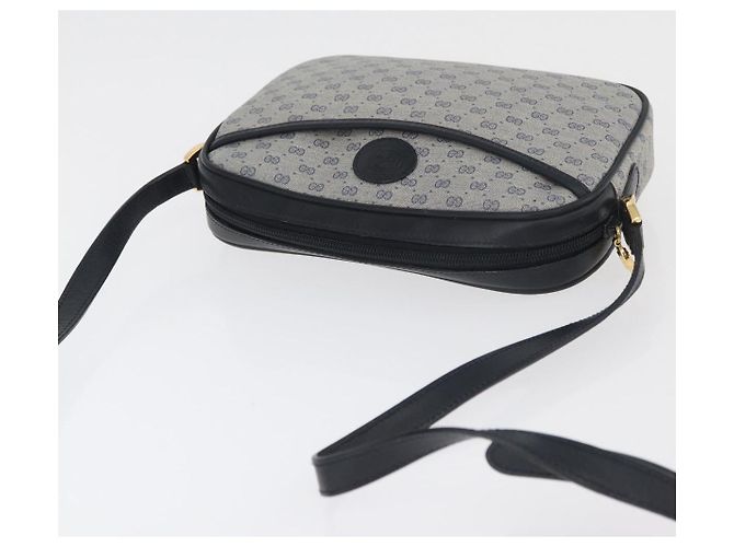 Bolsa de Ombro GUCCI Micro GG Supreme PVC Marinho Ouro 007 56 0095 Auth 180046 Dourado Azul marinho - vista 6