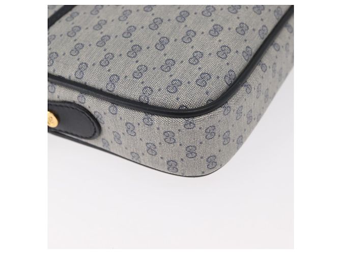 Bolsa de Ombro GUCCI Micro GG Supreme PVC Marinho Ouro 007 56 0095 Auth 180046 Dourado Azul marinho - vista 9