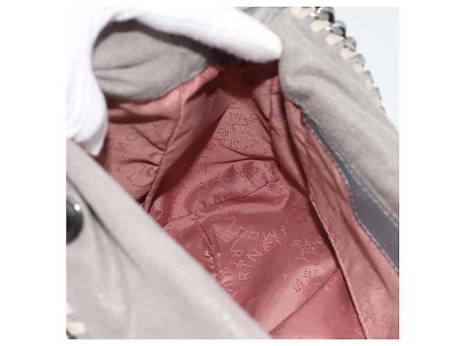 Autre Marque Stella MacCartney Chain Falabella Tasche polyester 2way Gray 495151 Auth BA13093 Braun Silber - Ansicht 22