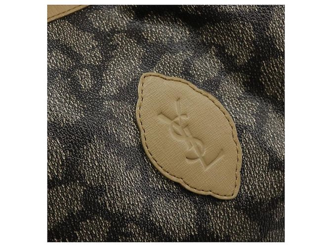 Borsa Tote SAINT LAURENT in PVC e tela marrone Auth 182427 - vista 17