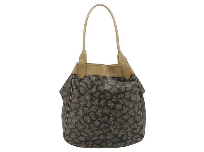 Borsa Tote SAINT LAURENT in PVC e tela marrone Auth 182427 - vista 2