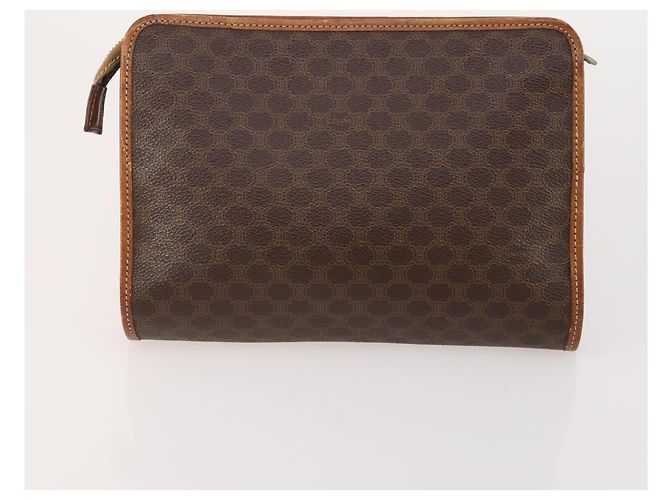 Céline Clutch CELINE Macadam Canvas PVC Pelle 3 Set Marrone Auth 174585 - vista 15