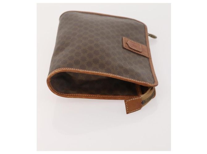 Céline Clutch CELINE Macadam Canvas PVC Pelle 3 Set Marrone Auth 174585 - vista 16