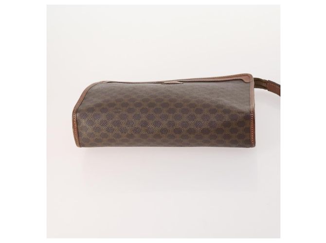 Céline Clutch CELINE Macadam Canvas PVC Pelle 3 Set Marrone Auth 174585 - vista 6