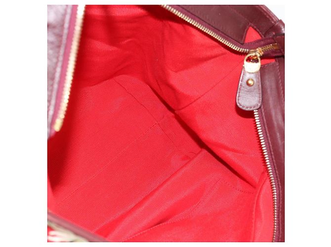 Borsa Tote Salvatore Ferragamo Gancini Canvas Gold Bordeaux Auth 182865 - vista 19