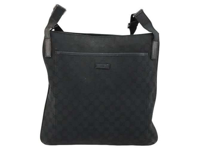 Borsa a Spalla GUCCI GG Canvas Nera Argento 122791 Auth 180778 Nero - vista 13