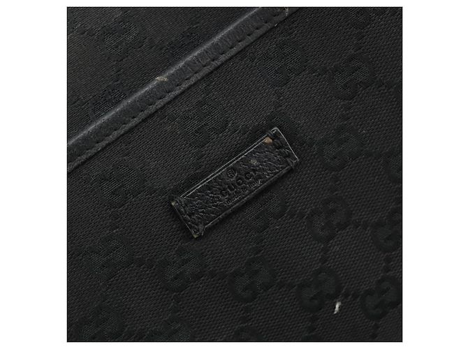 Borsa a Spalla GUCCI GG Canvas Nera Argento 122791 Auth 180778 Nero - vista 17