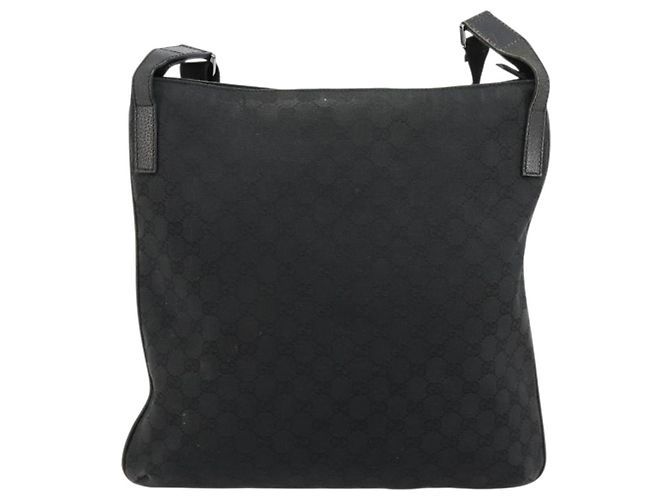 Borsa a Spalla GUCCI GG Canvas Nera Argento 122791 Auth 180778 Nero - vista 2