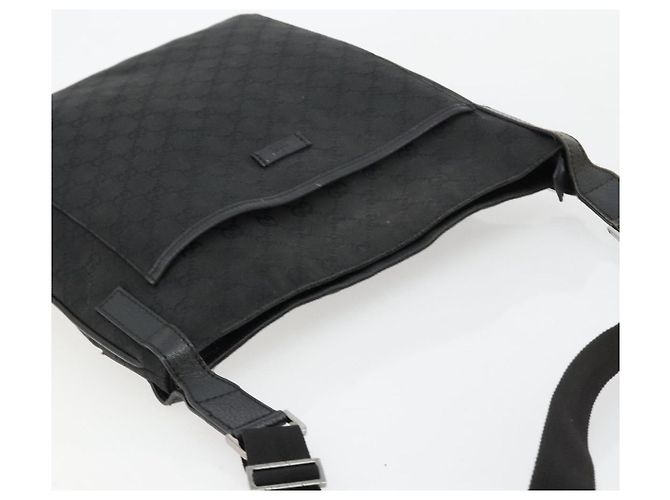 Borsa a Spalla GUCCI GG Canvas Nera Argento 122791 Auth 180778 Nero - vista 6