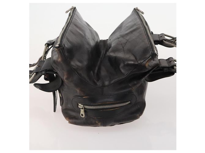 Borsa GIVENCHY Chloe in Pelle Set da 3 Nero Marrone Auth 178857 - vista 4