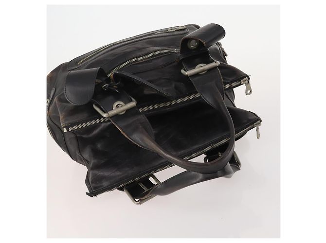 Borsa GIVENCHY Chloe in Pelle Set da 3 Nero Marrone Auth 178857 - vista 5